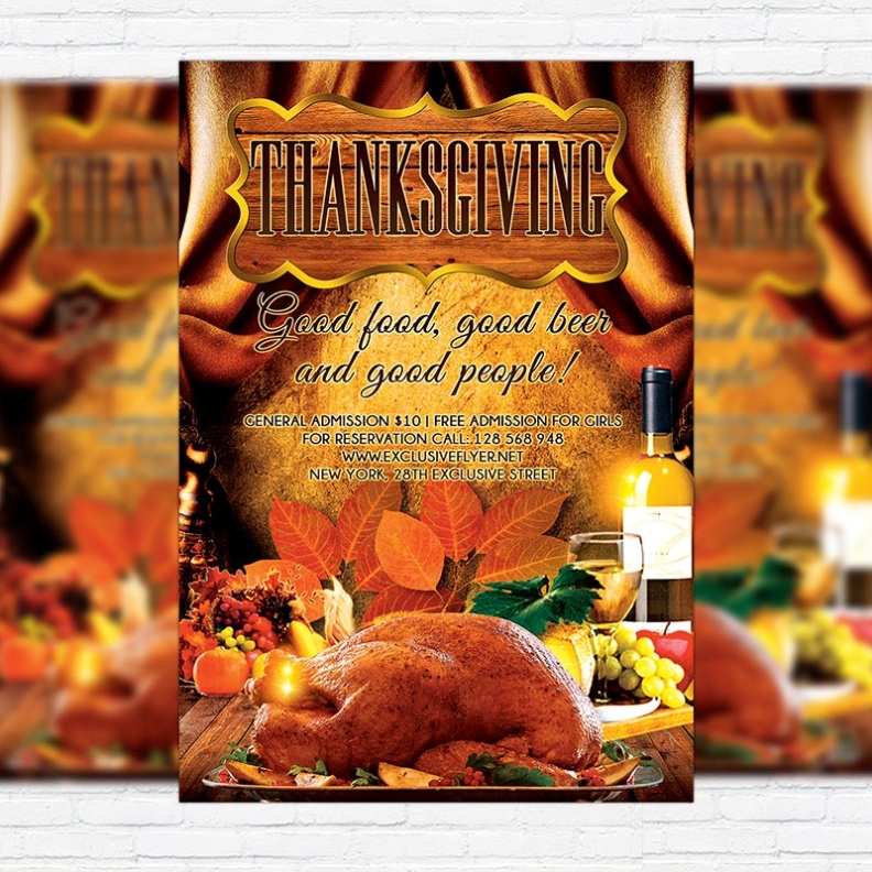 Thanksgiving Evening – Premium Flyer Template + Facebook Cover | Exclsiveflyer | Free And With Regard To Thanksgiving Flyer Template Free