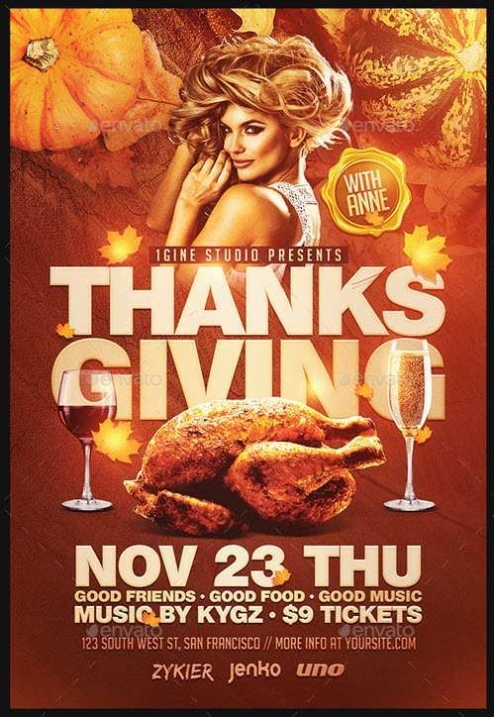 Thanksgiving Party Flyer Template – Cards Design Templates With Thanksgiving Flyers Free Templates
