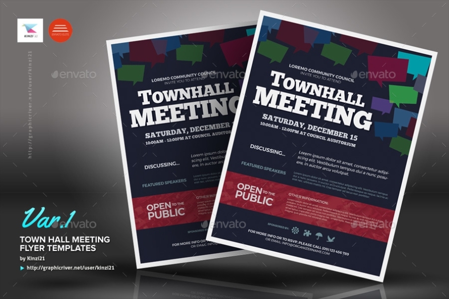 Town Hall Meeting Flyer Templates By Kinzi21 | Graphicriver Throughout Meeting Flyer Template