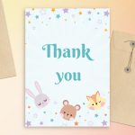 Toy Animals Baby Shower Thank You Card Template Editable Online With Regard To Template For Baby Shower Thank You Cards