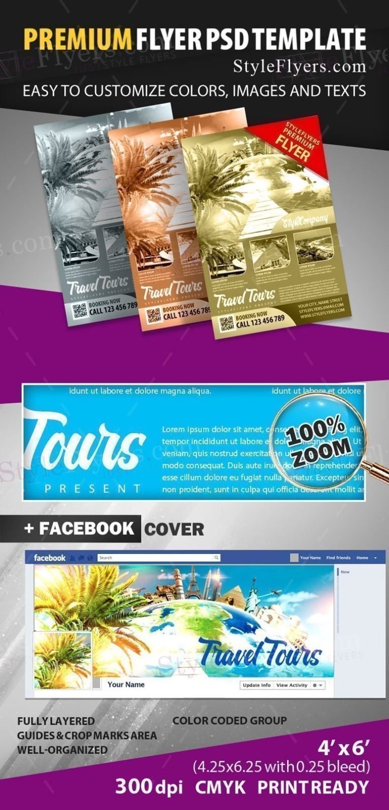Travel Tours Psd Flyer Template #17204 - Styleflyers Pertaining To Tour Flyer Template
