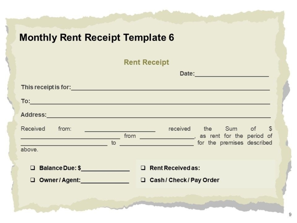 Trending Monthly Rent Receipt Templates Beautiful : Receipt Templates Inside Monthly Rent Invoice Template