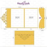 Tri Fold Pocket Envelope 5X7 Wedding Invitation Template | Etsy Throughout Three Fold Card Template