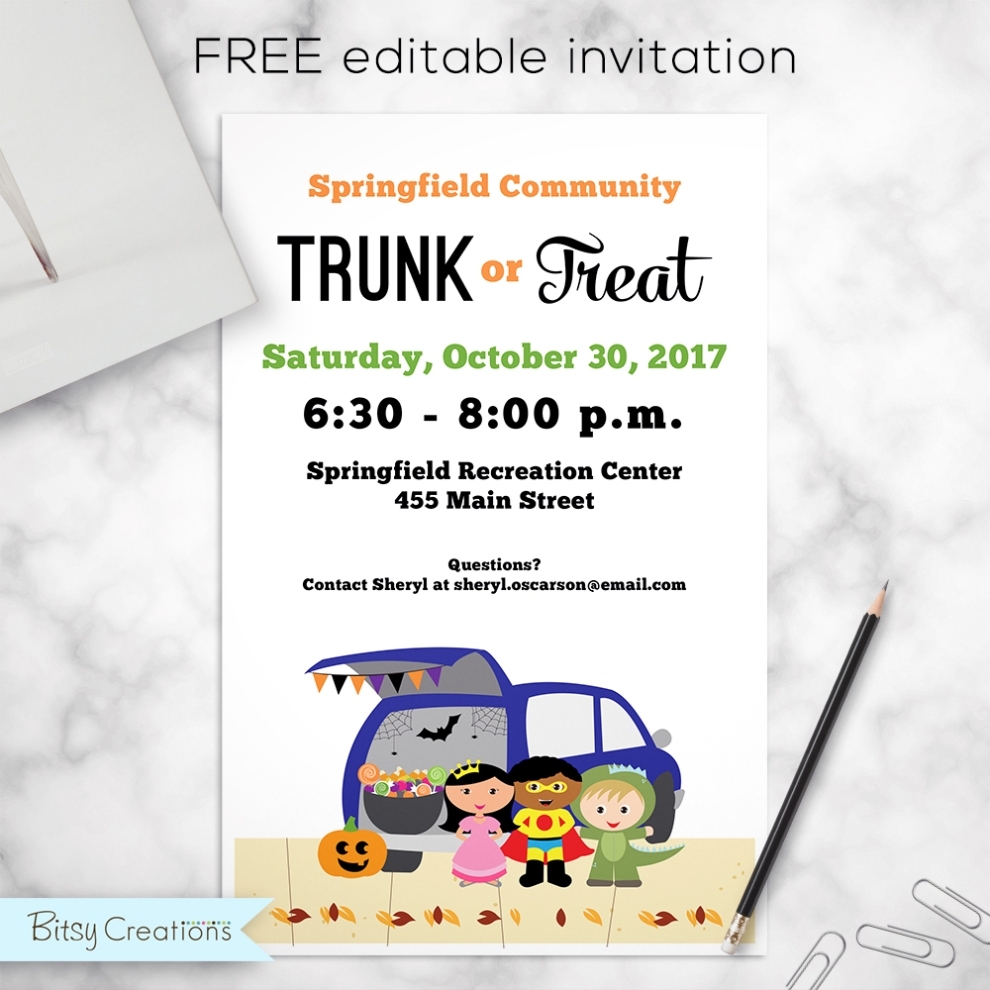 Trunk Or Treat Flyer Template Free – Printable Templates Within Trunk Or Treat Flyer Template