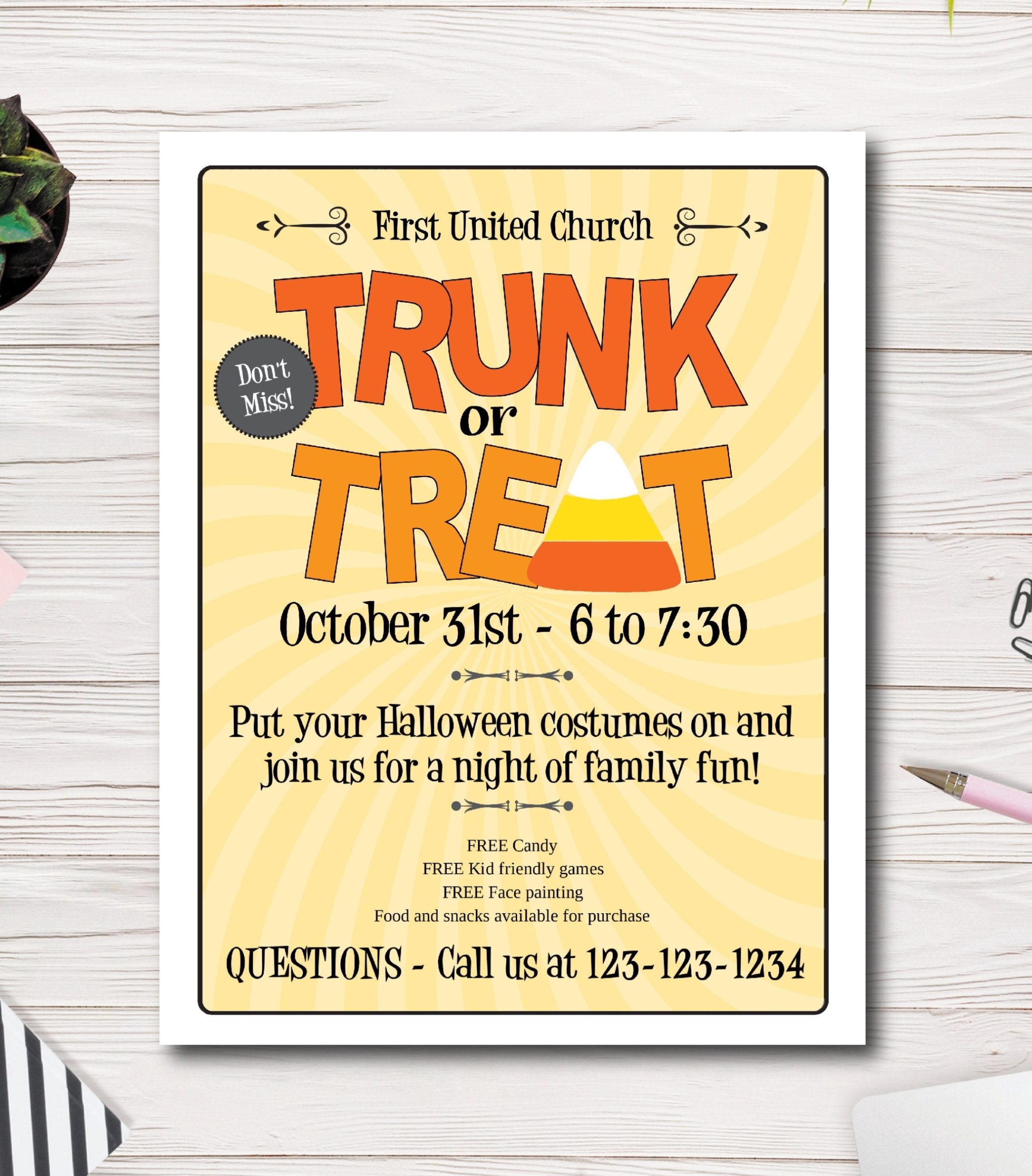 Trunk Or Treat Flyer Template With Regard To Trunk Or Treat Flyer Template