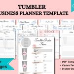 Tumbler Business Planner Template Order Form Invoice | Etsy Regarding Etsy Business Plan Template