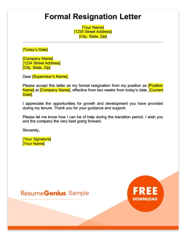 Two Weeks Notice Letter Sample - Free Download Intended For Two Week Notice Template Word