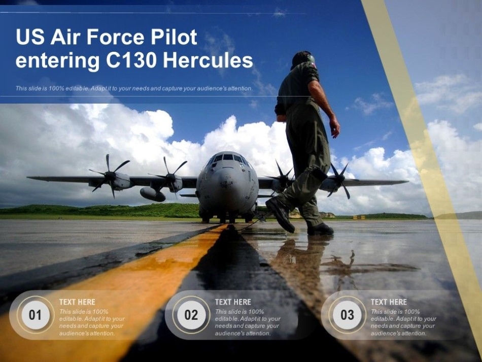 Us Air Force Pilot Entering C130 Hercules | Presentation Graphics | Presentation Powerpoint Intended For Air Force Powerpoint Template