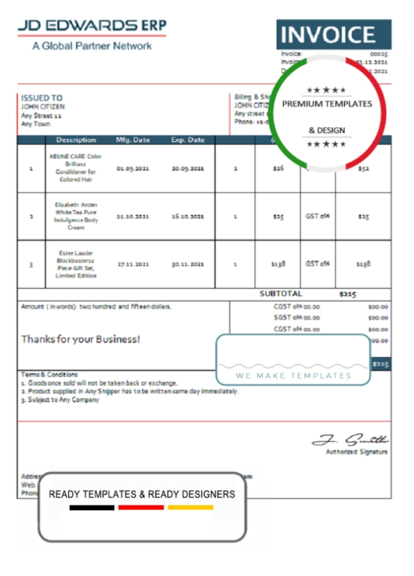 Usa Jd Invoice Template In Word And Pdf Format, Fully Editable - Faketemplate In Usa Invoice Template