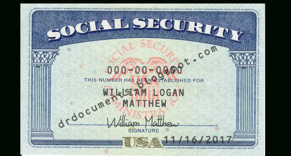 Usa Social Security Card Psd Template Inside Social Security Card Template Psd