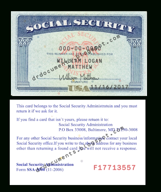 Usa Social Security Card Psd Template Intended For Social Security Card Template Psd
