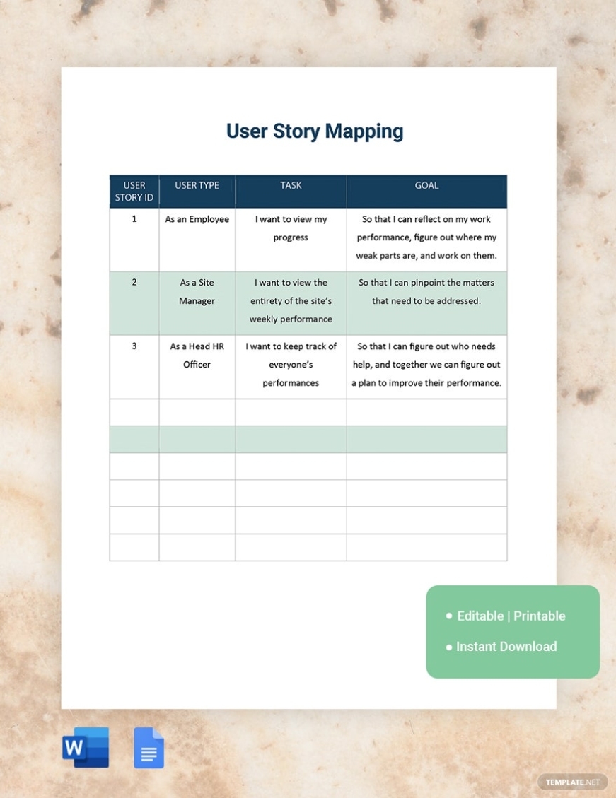 User Story Word Templates - Design, Free, Download | Template pertaining to User Story Template Word