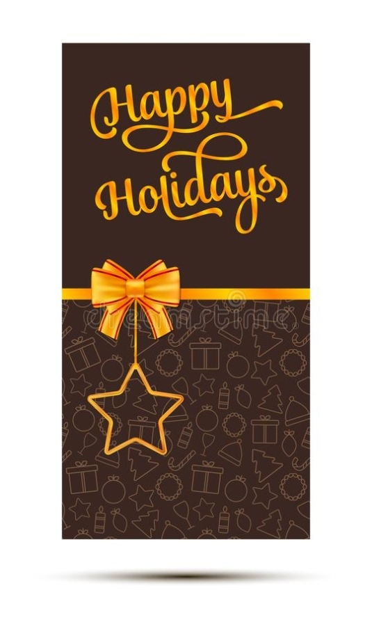 Vector Happy Holidays Text. Calligraphic Lettering Design Card Template.creative Typography Gift Pertaining To Happy Holidays Card Template