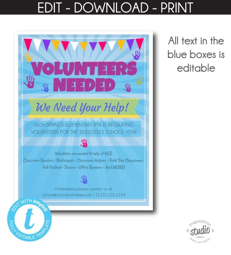 Volunteers Needed Flyer Template Back To School Flyer – Etsy Throughout Volunteers Needed Flyer Template