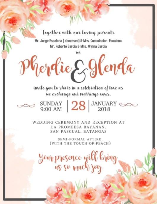 Wedding Invitation Template | Postermywall Regarding Sample Wedding Invitation Cards Templates