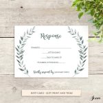Wedding Rsvp Card Template Printable Rsvp Card | Leaves Wreath, Rsvp | Royal Gardens | Editable for Free Printable Wedding Rsvp Card Templates