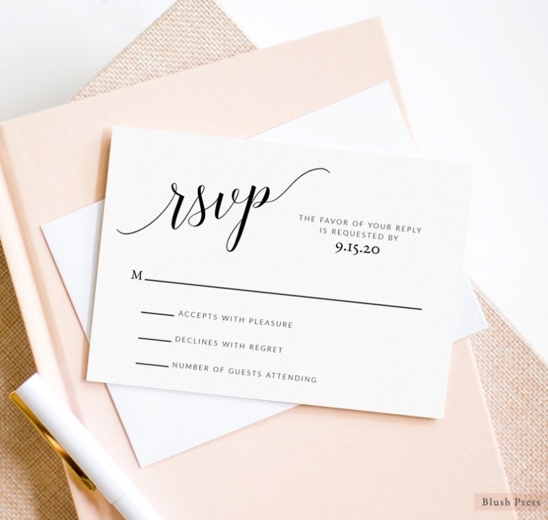 Wedding Rsvp Card Template Printable Rsvp Insert Cards | Etsy Inside Template For Rsvp Cards For Wedding
