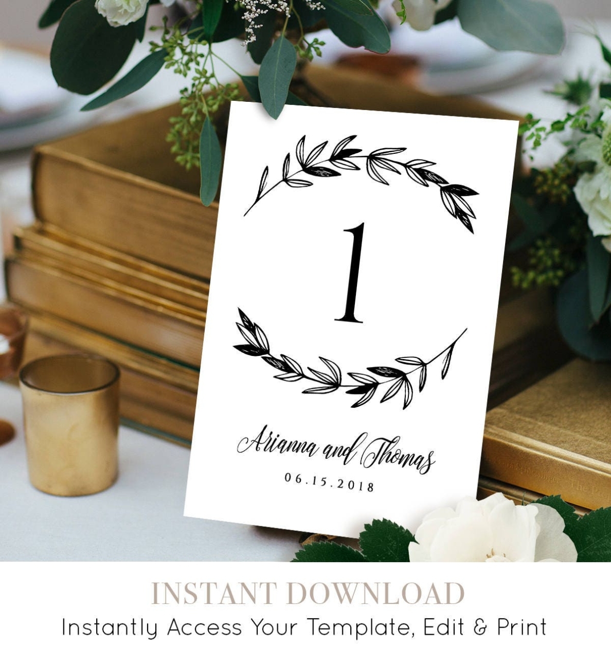 Wedding Table Number Card, Instant Download, Printable Seating Card, Rustic Wedding Reception Inside Table Number Cards Template