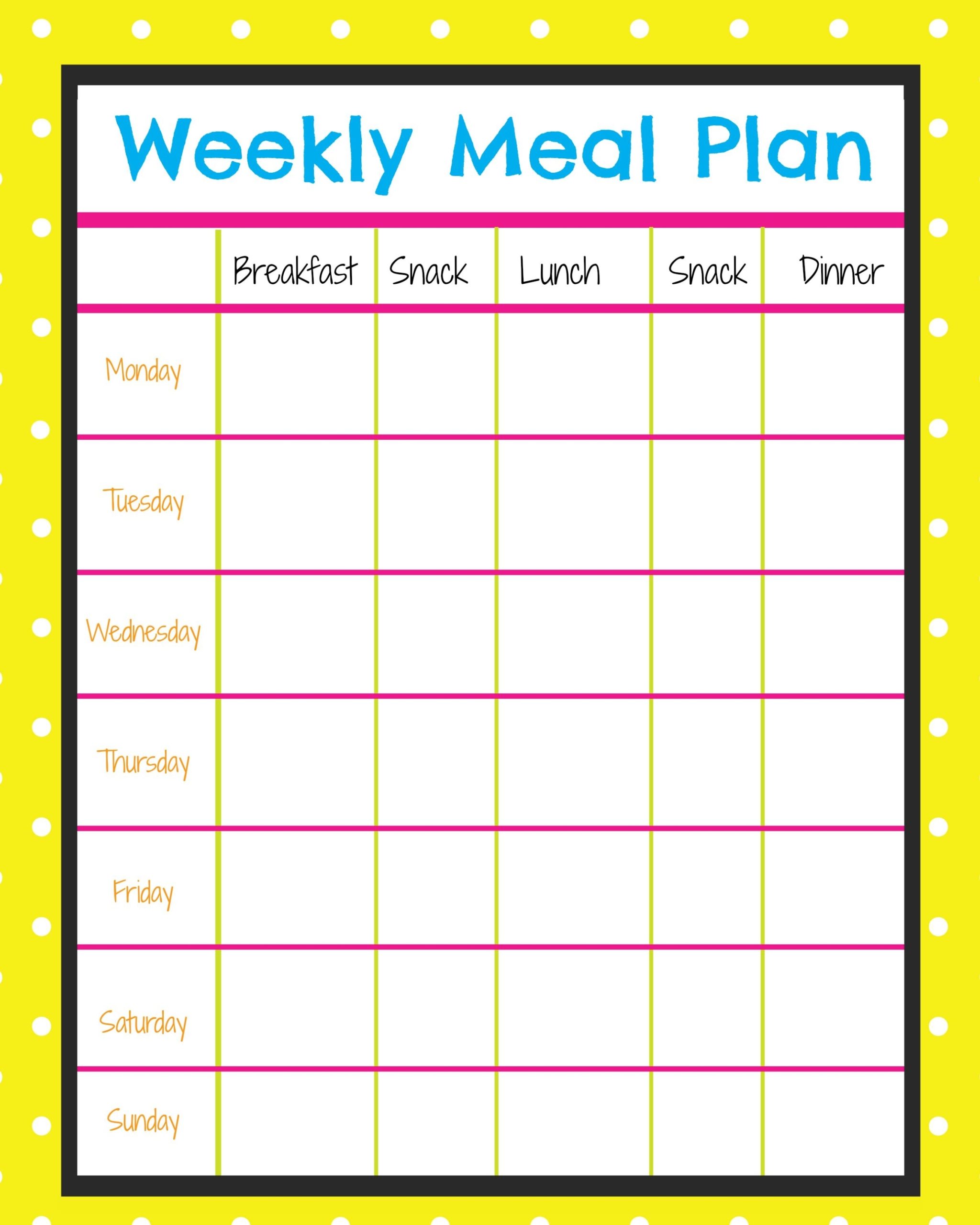 Weekly Menu Planner | More Excellent Me throughout Meal Plan Template Word