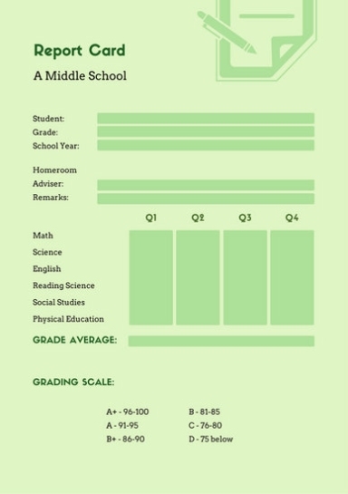 White And Yellow Simple Sprinkled Middle School Report Card – Templates By Canva Pertaining To Report Card Template Middle School