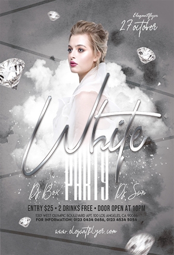 White Party – Premium Psd Flyer Template | By Elegantflyer Pertaining To All White Party Flyer Template Free