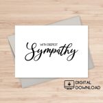 With Deepest Sympathy Printable Card / Instant Download Pdf / | Etsy In Sympathy Card Template