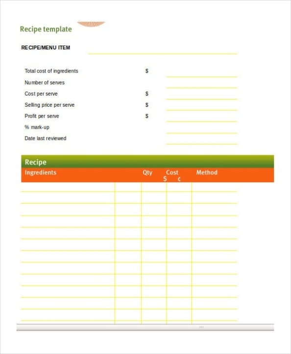 Word Recipe Template – 6+ Free Word Documents Download | Free & Premium Templates Regarding Full Page Recipe Template For Word