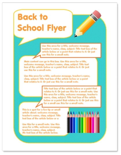 Worddraw - Back To School Flyer Template For Microsoft Word With Regard To Templates For Flyers In Word