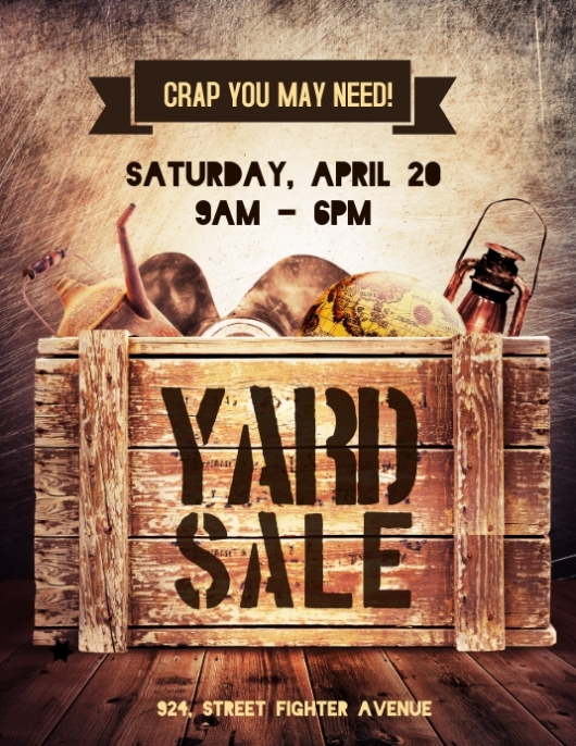 Yard Sale Poster Flyer Template | Postermywall In Yard Sale Flyer Template