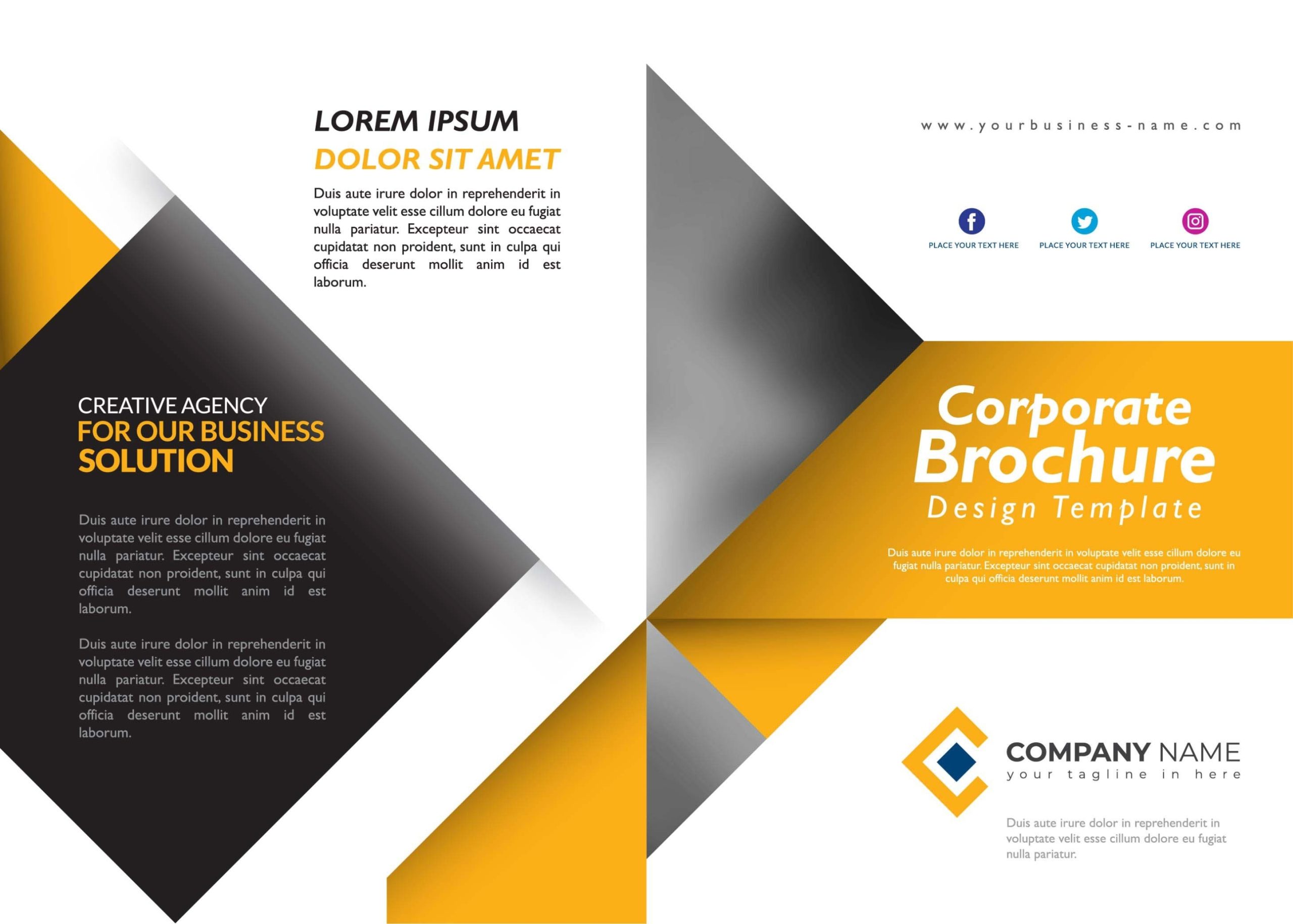 Yellow Brochure Design Template 677677 Vector Art At Vecteezy For Designs For Flyers Template