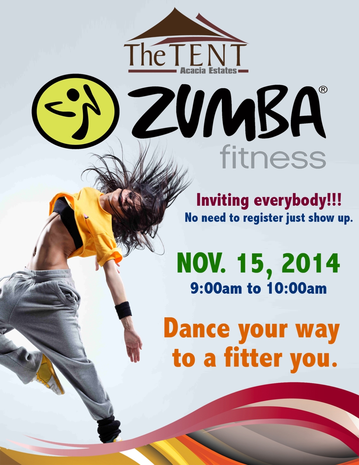 Zumba Fitness At The Tent, Acacia Estates For Free Zumba Flyer Templates